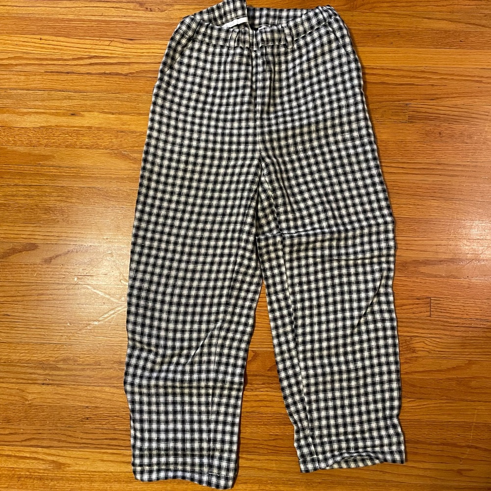 Quince Black and White Gingham Pants